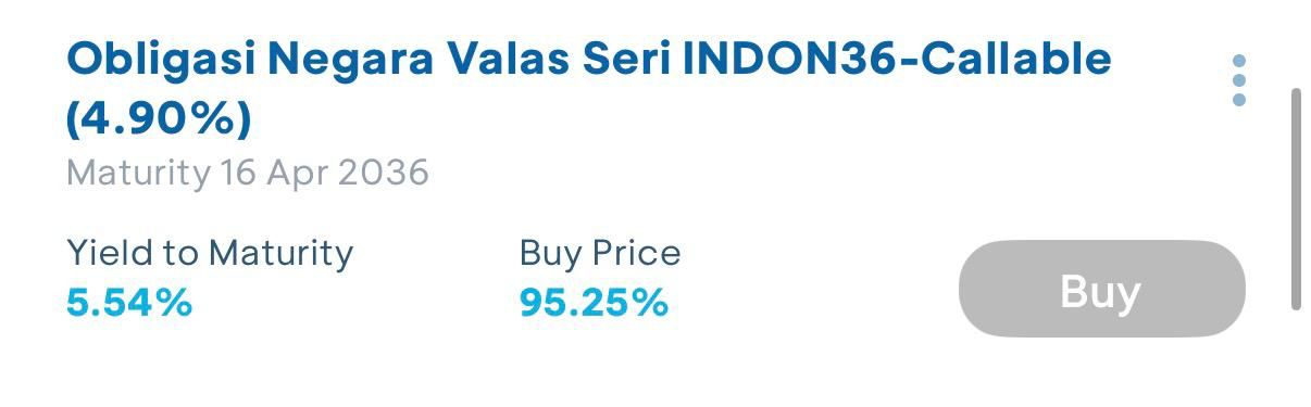 INDON36-Callable, kupon 4.90%, YTM 5.54%, jatuh tempo 16 Apr 2036
